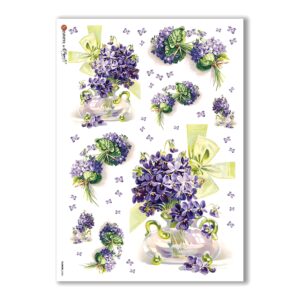 FLOWERS-0286. Papel de Arroz victoriano flores para decoupage.