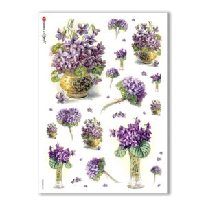 FLOWERS-0287. Papel de Arroz victoriano flores para decoupage.