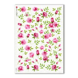 FLOWERS-0307. Papel de Arroz victoriano flores para decoupage.