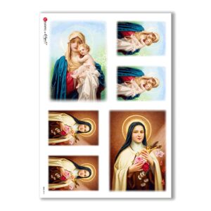 CULT-0016. Papel de Arroz sacras para decoupage.