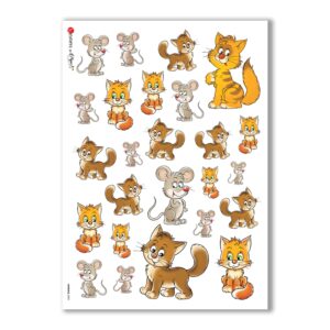 ANIMALS-0003. Papel de Arroz animales para decoupage.