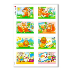 ANIMALS-0006. Papel de Arroz animales para decoupage.