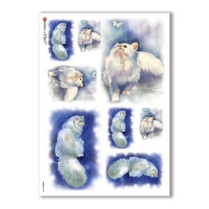 ANIMALS-0039. Papel de Arroz animales para decoupage.
