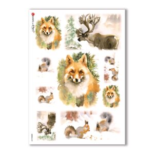 ANIMALS-0057. Papel de Arroz animales para decoupage.