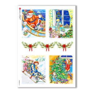 CHRISTMAS-0001. Papel de Arroz Navidad para decoupage.