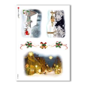 CHRISTMAS-0004. Papel de Arroz Navidad para decoupage.