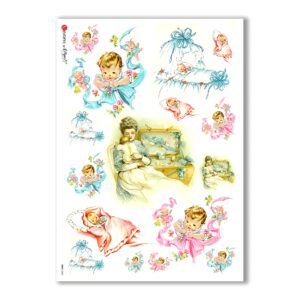 BABY-0041. Papel de Arroz niños para decoupage