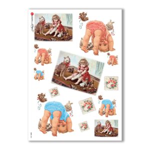 BABY-0048. Papel de Arroz niños para decoupage