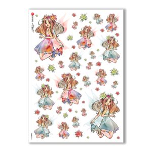 FAIRIES-0015. Papel de Arroz hadas para decoupage.