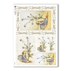 FAIRIES-0047. Papel de Arroz hadas para decoupage.