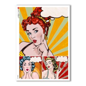 COMICS-0006. Papel de Arroz comics para decoupage.