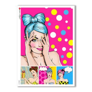 COMICS-0007. Papel de Arroz comics para decoupage.