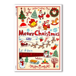 CHRISTMAS-0034. Papel de Arroz Navidad para decoupage.