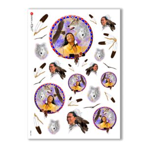 FOLK-0005. Papel de Arroz étnico para decoupage.