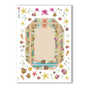 FRAME-0007. Papel de Arroz marcos para decoupage.