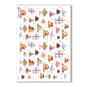FOOD-0025. Papel de Arroz comida para decoupage.