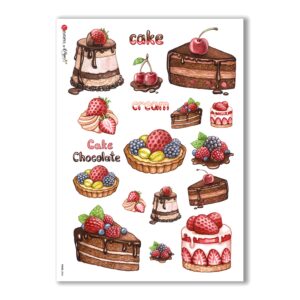 FOOD-0054. Papel de Arroz comida para decoupage.