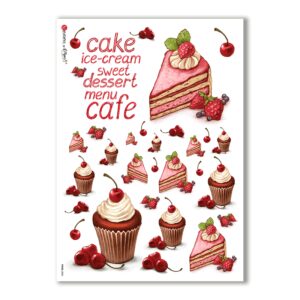 FOOD-0055. Papel de Arroz comida para decoupage.