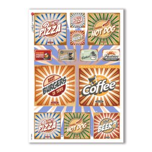 FOOD-0088. Papel de Arroz comida para decoupage.