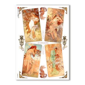 NOUVEAU-0001. Papel de Arroz art nouveau para decoupage.