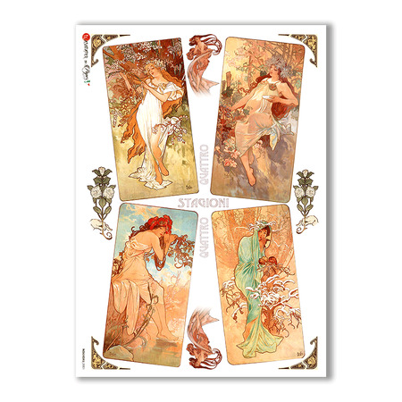 NOUVEAU-0001. Papel de Arroz art nouveau para decoupage.