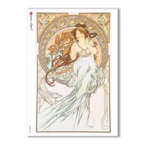NOUVEAU-0008. Papel de Arroz art nouveau para decoupage.