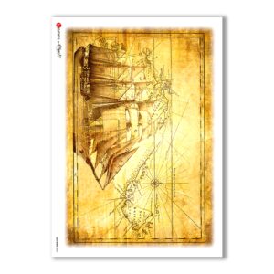 OLD-MAPS-0002. Papel de Arroz mapas antiguos para decoupage.