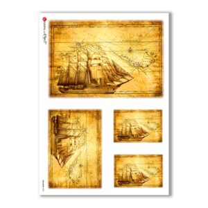 OLD-MAPS-0003. Papel de Arroz mapas antiguos para decoupage.