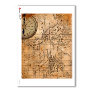 OLD-MAPS-0004. Papel de Arroz mapas antiguos para decoupage.