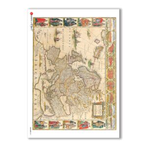 OLD-MAPS-0011. Papel de Arroz mapas antiguos para decoupage.