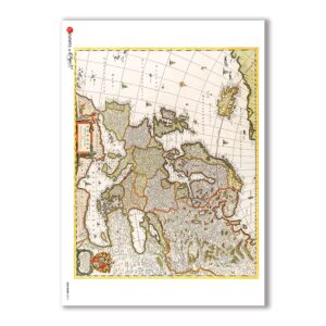 OLD-MAPS-0014. Papel de Arroz mapas antiguos para decoupage.