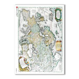 OLD-MAPS-0016. Papel de Arroz mapas antiguos para decoupage.