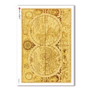 OLD-MAPS-0021. Papel de Arroz mapas antiguos para decoupage.