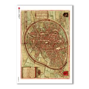 OLD-MAPS-0027. Papel de Arroz mapas antiguos para decoupage.