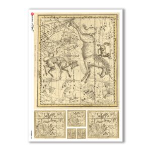 OLD-MAPS-0028. Papel de Arroz mapas antiguos para decoupage.