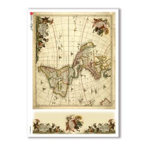 OLD-MAPS-0031. Papel de Arroz mapas antiguos para decoupage.