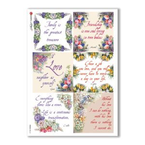 PHRASES-0006. Papel de Arroz frases para decoupage.