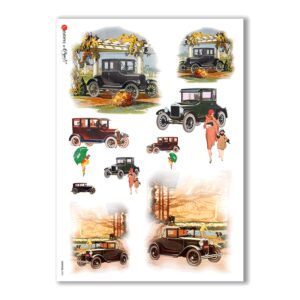 VEHICLES-0001. Papel de Arroz vehículos para decoupage.