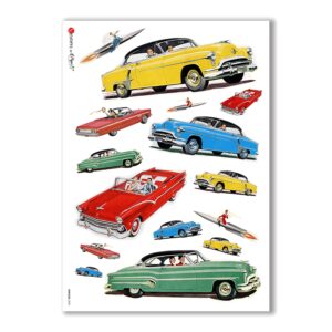 VEHICLES-0002. Papel de Arroz vehículos para decoupage.