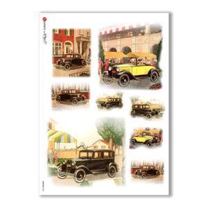 VEHICLES-0003. Papel de Arroz vehículos para decoupage.
