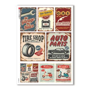 VEHICLES-0013. Papel de Arroz vehículos para decoupage.