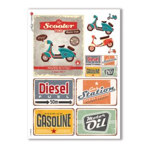 VEHICLES-0014. Papel de Arroz vehículos para decoupage.