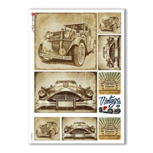 VEHICLES-0015. Papel de Arroz vehículos para decoupage.