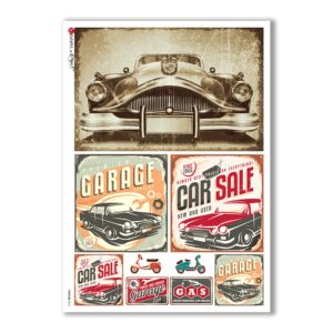 VEHICLES-0016. Papel de Arroz vehículos para decoupage.