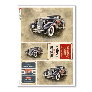 VEHICLES-0017. Papel de Arroz vehículos para decoupage.