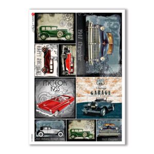 VEHICLES-0020. Papel de Arroz vehículos para decoupage.