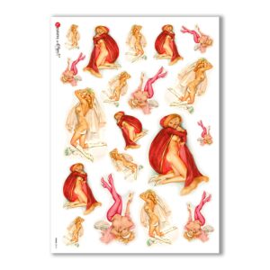 PINUP-0010. Papel de Arroz pin-up para decoupage.