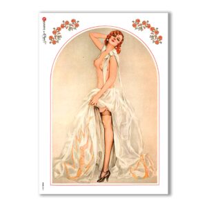 PINUP-0011. Papel de Arroz pin-up para decoupage.