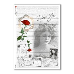 SHABBY-0001. Papel de Arroz shabby para decoupage.