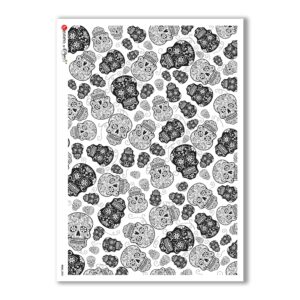 SKULL-0003. Papel de Arroz cráneos para decoupage.
